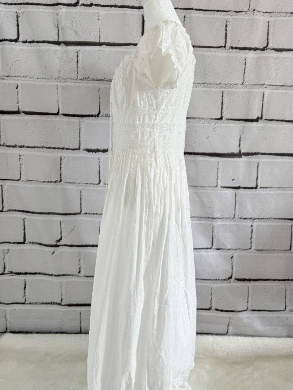 NWT Caroline Constas White Lace Cotton Cottagecore Maxi Dress S - Picture 4 of 15